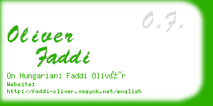 oliver faddi business card